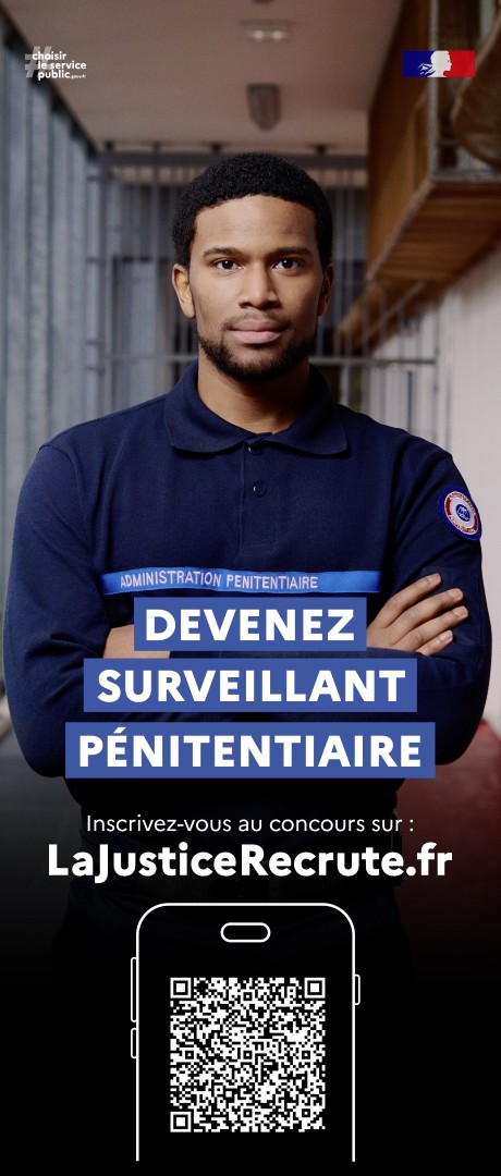 Spot du ministère de la Justice « Devenez surveillant pénitentiaire » diffusé sur les écrans Média Jeunes